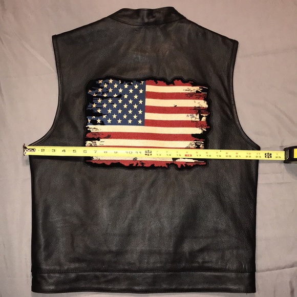 Street & Steel Redwood Leather Vest, XL, New with patches! - Picture 12 of 15
